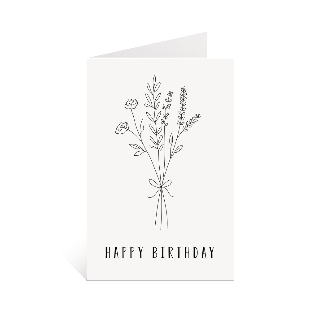 Happy Birthday Flowers Card