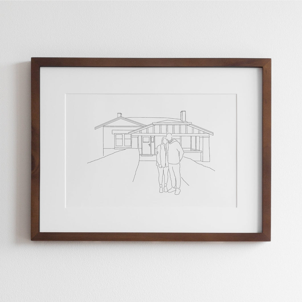 Custom Home Print - Line Art